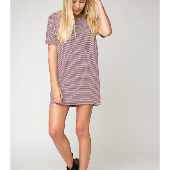 Red&White Brandy Striped T Shirt Dress - Picture 5 of 5